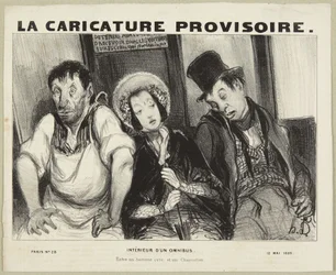 Interior of an Omnibus, from the series “Parisian Types” from La Caricature Provisoire