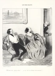 My dear, may I come in! ... Have you finished collaborating with Monsieur?, plate 29 from the series Les Bas-Bleus from the journal Le Charivari