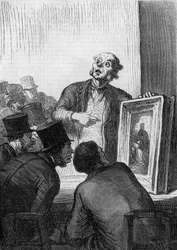 The auction house: the art expert. Caricature by Honore Daumier (1808-1879). Engraving in 