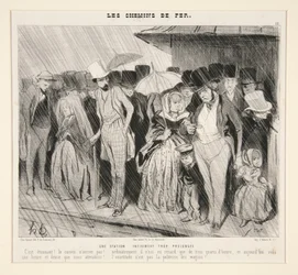 An infinitely prolonged stop: It is astonishing! The train is not arriving!... ordinarily it is only three quarters of an hour late,... from Les Chemins de Fer, in Le Charivari, 13 November 1843