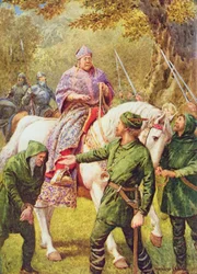 Robin Hood meets the Bishop of Hereford, illustration from 
