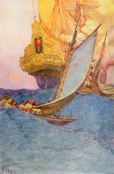 An Attack on a Galleon, early 20th century