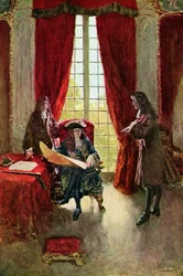 La Salle Petitions the King for Permission to Explore the Mississippi, illustration from 