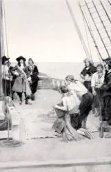 Phips recovering the sunken treasures, 1690s, published in Harpers Magazine, 1901
