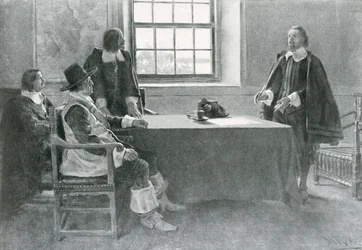 Sir William Berkeley Surrendering to the Commissioners of the Commonwealth, Illustration from 