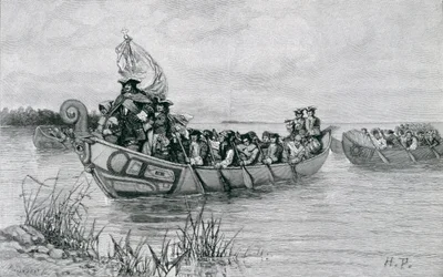 The Landing of Cadillac, illustration from 