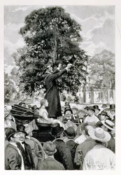 “The Nation is at War and Must Have Men”, illustration from “Young” by William Gilmore Beymer, published in Harper