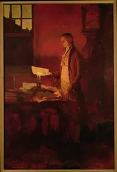 Thomas Jefferson Writing the Declaration of Independence (book illustration)