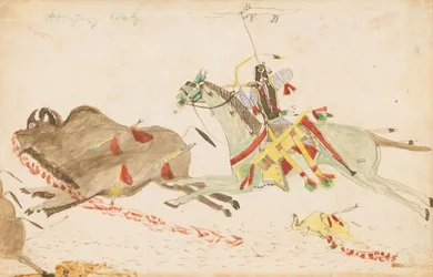 Howling Wolf Hunting Buffalo