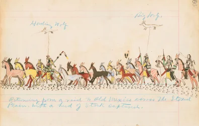 Returning from a Raid to Old Mexico across the Staked Plains with a Herd of Stock Captured, 1874-75