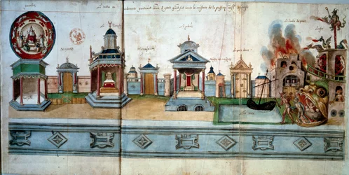 Frontispiece illustrating the passion and resurrection of Jesus Christ