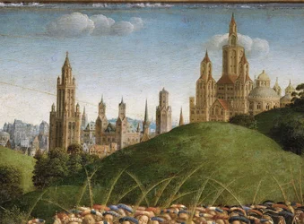 The Adoration of the Mystic Lamb (detail)