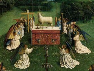 The Adoration of the Mystic Lamb (detail)