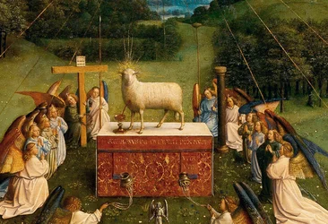 The Adoration of the Mystic Lamb, from the Ghent Altarpiece (detail)