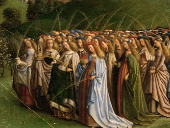 The Adoration of the Mystic Lamb, from the Ghent Altarpiece (detail)