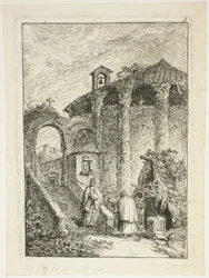 Ancient Temple, plate five from Les Soirées de Rome