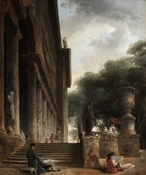 Colonnade and Gardens at the Villa Mancini