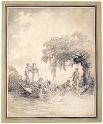 Fishermen Drawing Their Net