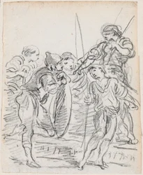 Group of Male Figures Conversing