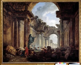 Imaginary View of the Grand Galerie du Louvre in Ruins