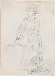 Little Girl with a Large Basket