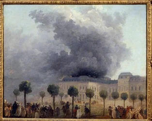 View of the Opera fire seen from the gardens of the Palais Royal on 8/06/1781