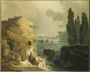 Washerwomen by a Cascade