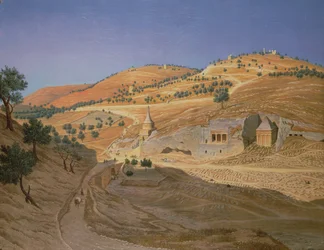 A Hilly Landscape with Arabs and a Ruined Temple