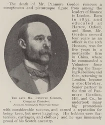 The Late Mr Panmure Gordon, Company Promoter