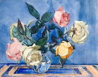 Roses in a Glass Bowl