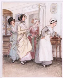 Patty ushers in the sisters, Willoughby and Miss Henrietta