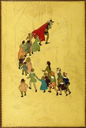 Upper Cover, with an Illustration of the Piper Followed by Children