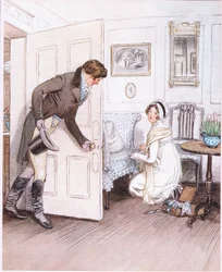 Valentine: "To see her on his knees, decorating the little legs of the couch with frills as if it were a child"