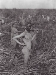 Africa: Nuer warriors in swamp