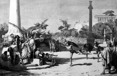 Olympic Games: reconstitution of the Olympic race by H. Kaeseberg