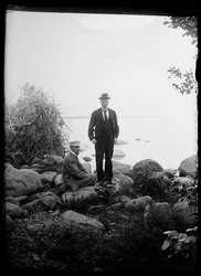 Johannes Andersin and Magnus Adrian Gadd at the Midsummer Bonfire