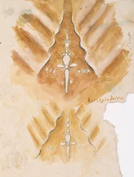 Orb-weaver Spider, Two Sketches for Tampere Cathedral