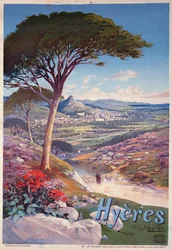 Poster advertising Hyeres, Provence