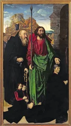 The Portinari Altarpiece, St. Thomas and St. Anthony the Hermit with Tommaso Portinari and Two Sons Antonio and Pigello, Left Wing