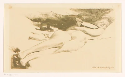 Reclining Nude Woman with Mirror