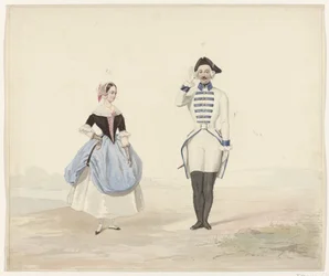 Man and Woman in Historical Costume, 1841