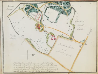 Map from "Red Books", for "Mogenhanger in Bedfordshire, a Seat of Godfrey Thornton Esq." (1792)