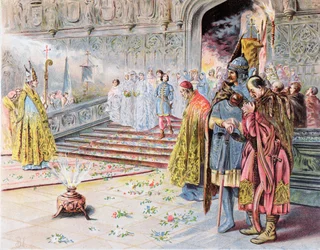 Marriage of Matthias I Corvinus and Beatrice of Aragon in 1476