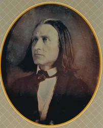 Reproduction of a daguerrotype of Franz Liszt (1811-86) taken c.1856