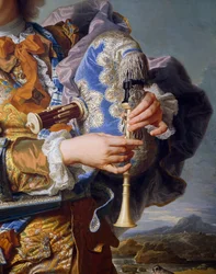 Gaspard de Gueidan Playing Bagpipes (Detail)