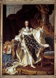 Full-length portrait of Louis XV in coronation robes