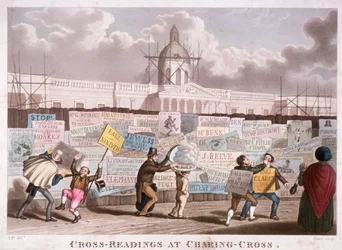 Cross-readings at Charing-Cross, London, 1835
