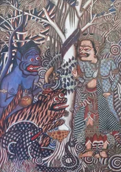The Priest Frees the Monkey, Snake and Tiger from the Well