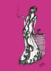Sophisticated Woman Smoking