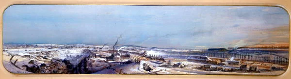 Industrial Landscape in the Blanzy Coal Field under Snow, Saone-et-Loire